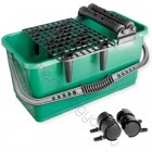 Burkolóvödör, fugázóvödör kerékkel, dupla görgővel, ráccsal 24 literes - Világos szürke / 1 db