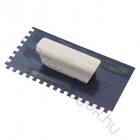 Acélsimító 10mm-es fogazott fanyelű glettvas 25x12cm - 1 db