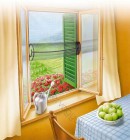 Tesa tépőzáras szúnyogháló ablakra 1,7x1,8m méretre szabható - Fehér / 1 db