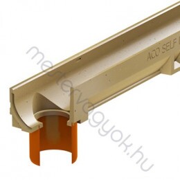 ACO SELF Euroline vízelvezető polimerbeton folyóka test rács nélkül, DN110-as alsó kivezetéssel