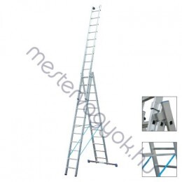 Krause Stabilo 3 részes alumínium sokcélú létra lépcsőfunkcióval, vagy felső görgőkkel