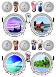 Falmatrica (faltetoválás) öntapadós faldekoráció 2 lap/csomag 50x35cm - 5309 Kukucskáló