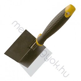 Kőműves kanál, belső sarokkanál rozsdamentes acélból gumi nyéllel