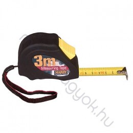 Mérőszalag 3m-es 16mm széles szalaggal, automata fékező, gumírozott ház, övcsipesz