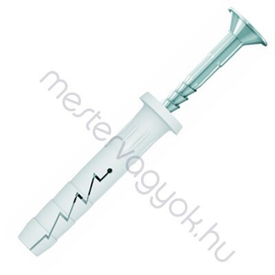 Beütődűbel peremes műanyag+ csavar 5mm átmérővel - 5x 30 mm