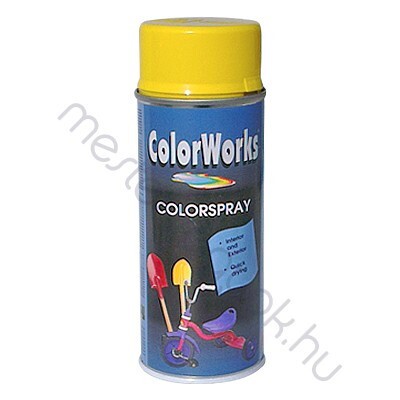 Motip Colorworks spray akrilfesték, színes magasfényű aerozol - Napsárga RAL 1021 / 0.4 liter