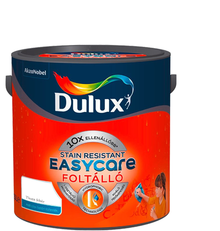 Dulux EasyCare víztaszító színes beltéri matt latex falfesték - Tiszta fehér / 2.5 liter