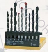 Fúrószár készlet 9 db-os, fém/kő/fa - 1 db