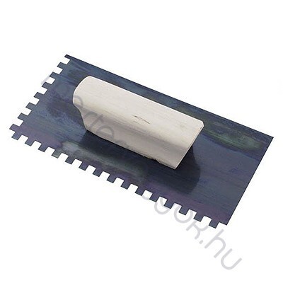 Acélsimító 10mm-es fogazott fanyelű glettvas 25x12cm - 1 db