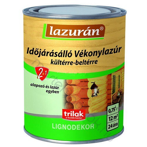 Lazurán 2in1 oldószeres falazúr, alpozó és fedő vékonylazúr - Színtelen / 0.75 liter
