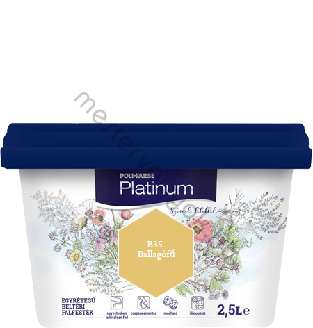 Polifarbe Platinum egyrétegű beltéri színes diszperziós falfesték - E50 Ezüst cserje / 2.5 liter