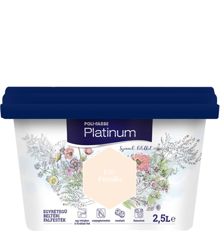 Polifarbe Platinum egyrétegű beltéri színes diszperziós falfesték - F20 Fátyolka / 2.5 liter