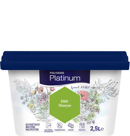 Polifarbe Platinum egyrétegű beltéri színes diszperziós falfesték - H60 Hunyor / 2.5 liter