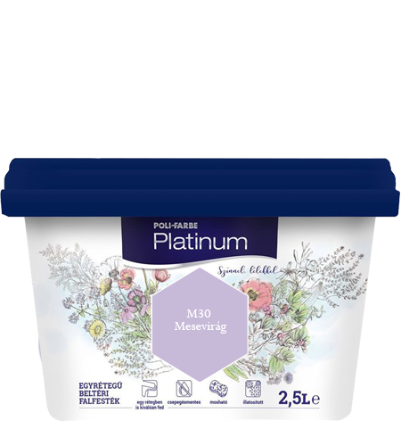 Polifarbe Platinum egyrétegű beltéri színes diszperziós falfesték - M30 Mesevirág / 2.5 liter