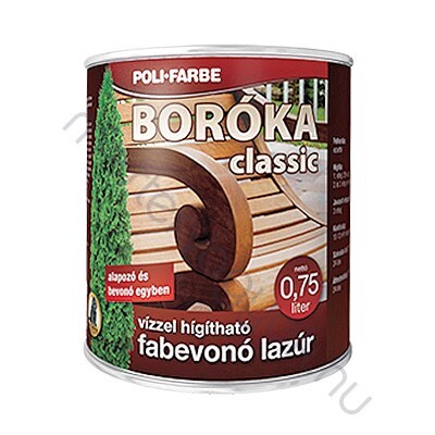 Boróka Classic fabevonó lazúr alapozó és bevonó egyben, selyemfényű vizesbázisú - Tölgy / 0.75 liter