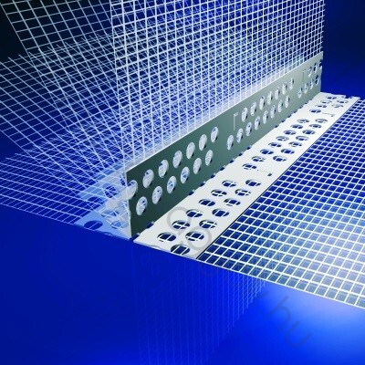 Szögben állítható élvédő műanyagból 10+10cm széles üvegszövethálóval homlokzati hőszigetelő rendszerekhez - 1 m