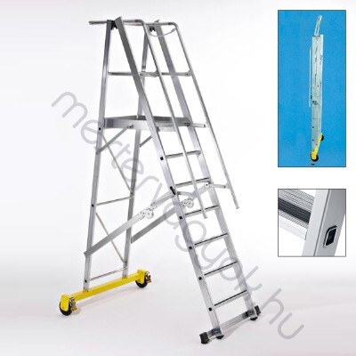 Zarges ZAP Safemaster Plus S peremezett lépcsőfok 600x630mm dobogó  4 fokos - 1x 4 fokos